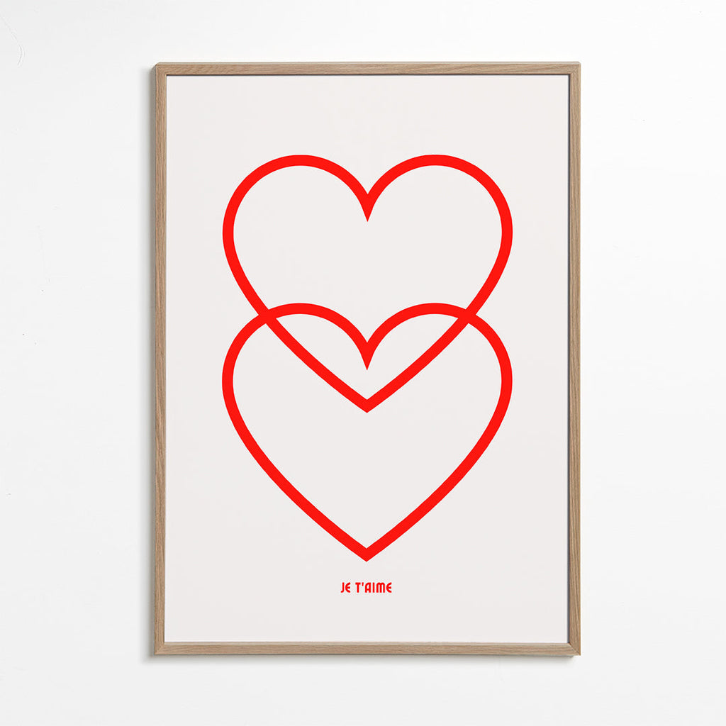 Illustration to røde hjerter minimalistisk