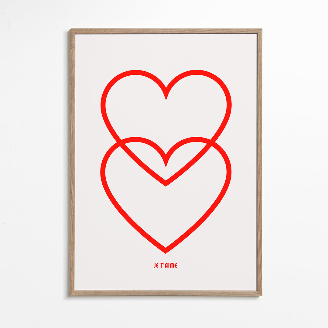 Illustration to røde hjerter minimalistisk