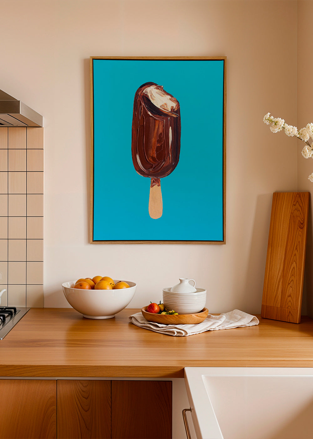 Køkkenkunst: Magnum-is på blåt baggrund