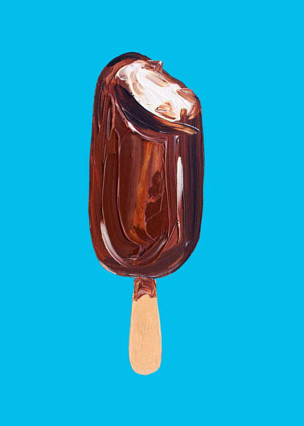 Køkkenkunst: Magnum-is på blåt baggrund