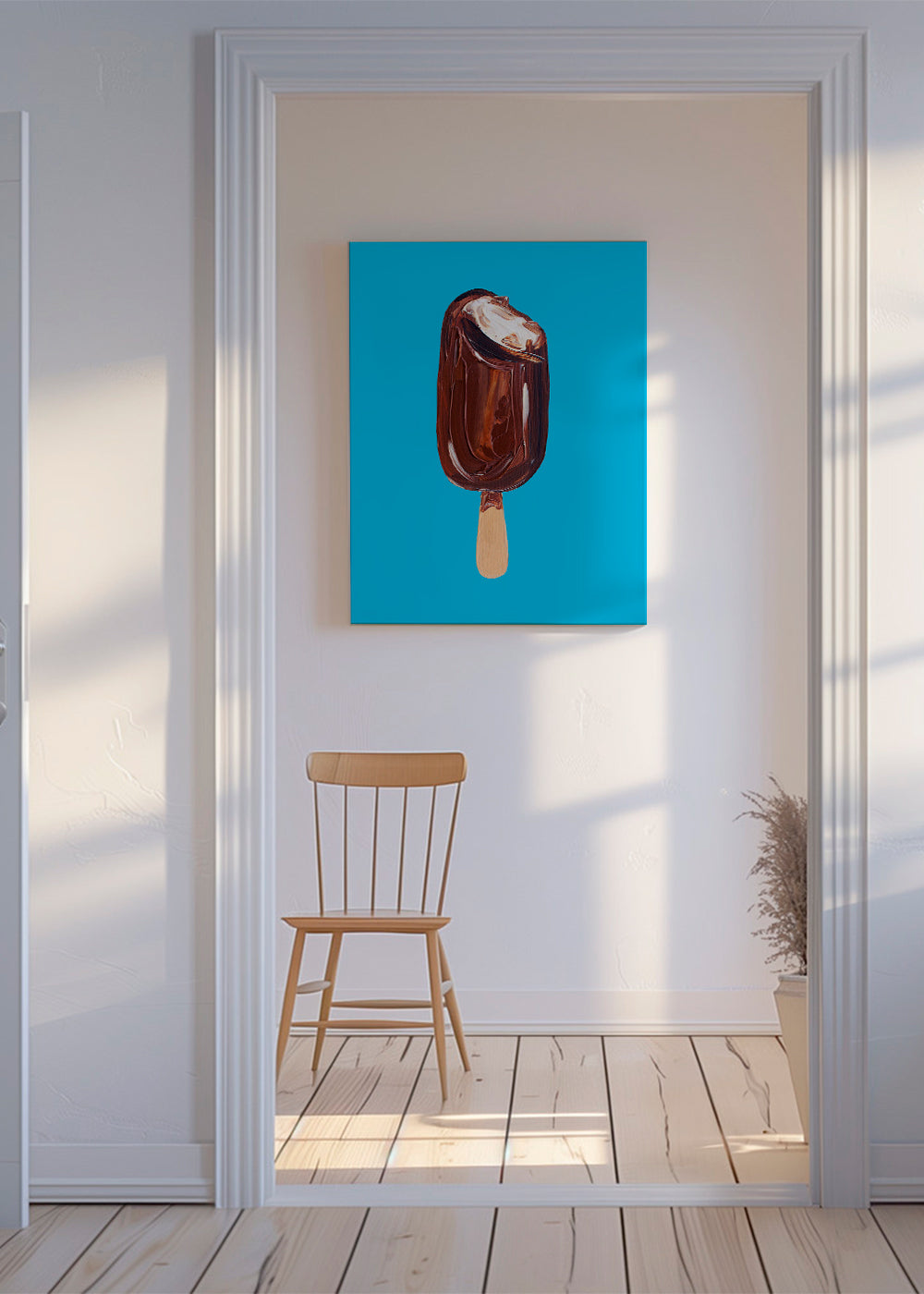 Køkkenkunst: Magnum-is på blåt baggrund