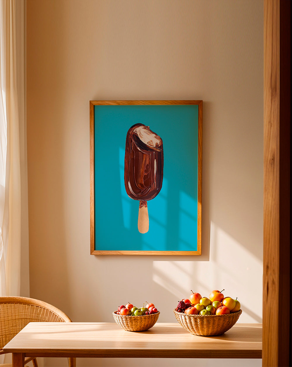 Køkkenkunst: Magnum-is på blåt baggrund