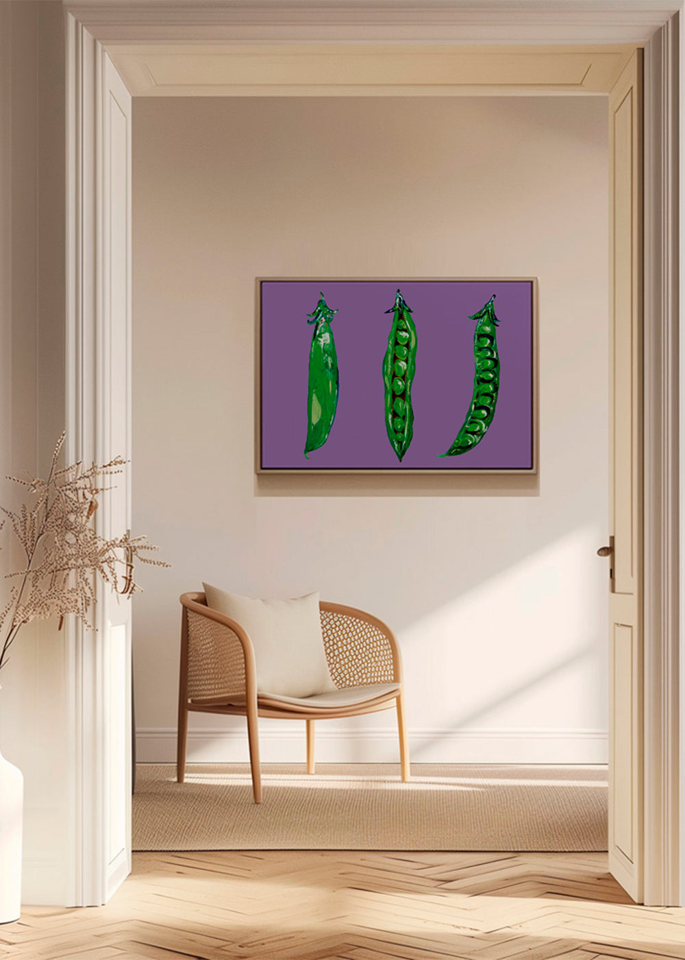 Køkkenkunst med ærter i bælg