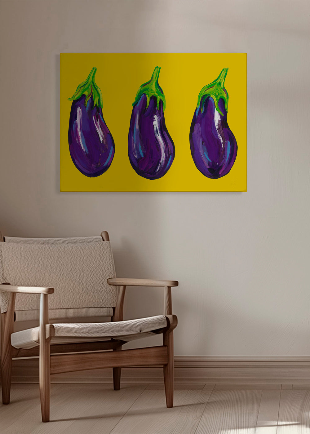 Køkkenkunst med illustrerede auberginer
