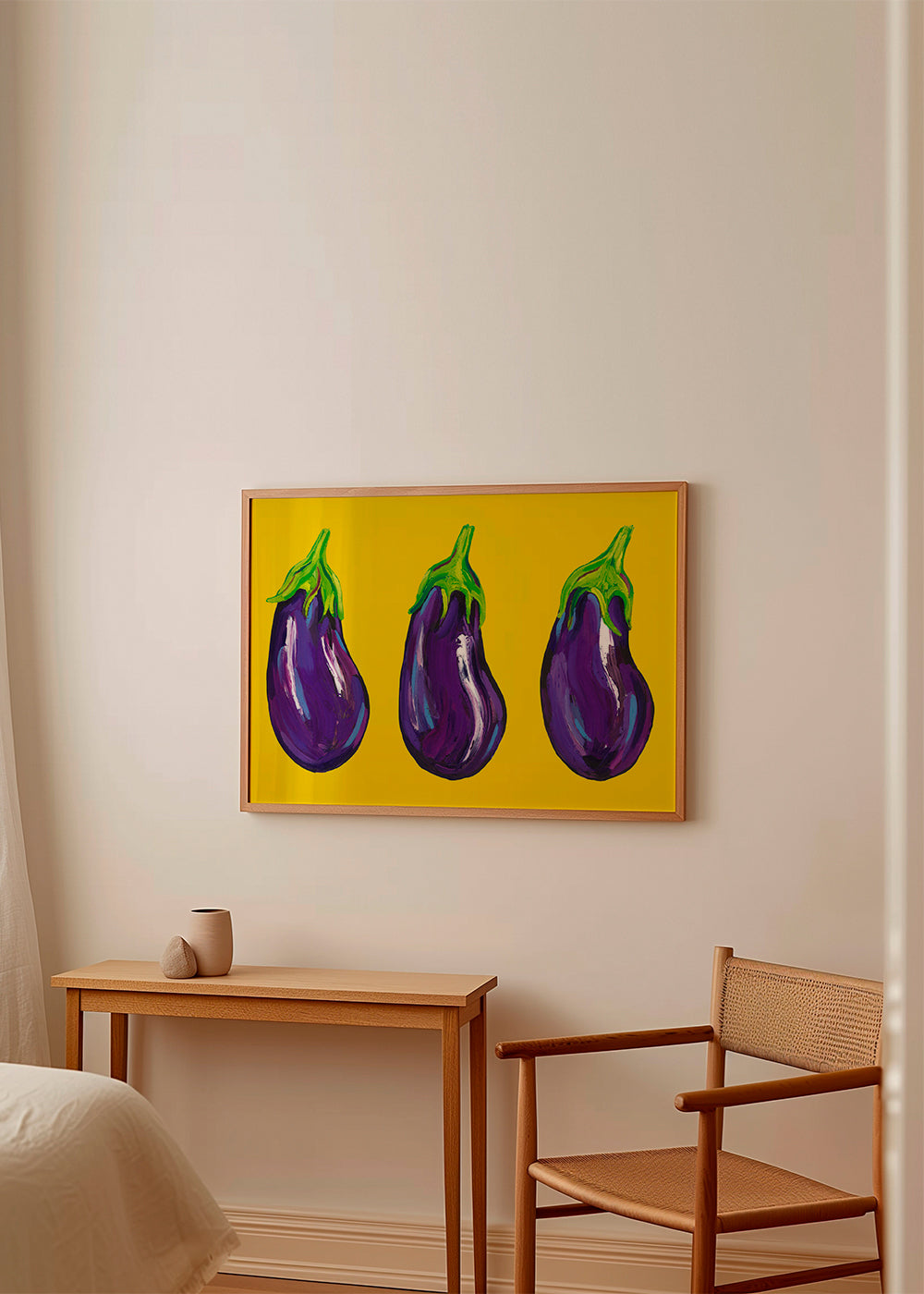 Køkkenkunst med illustrerede auberginer