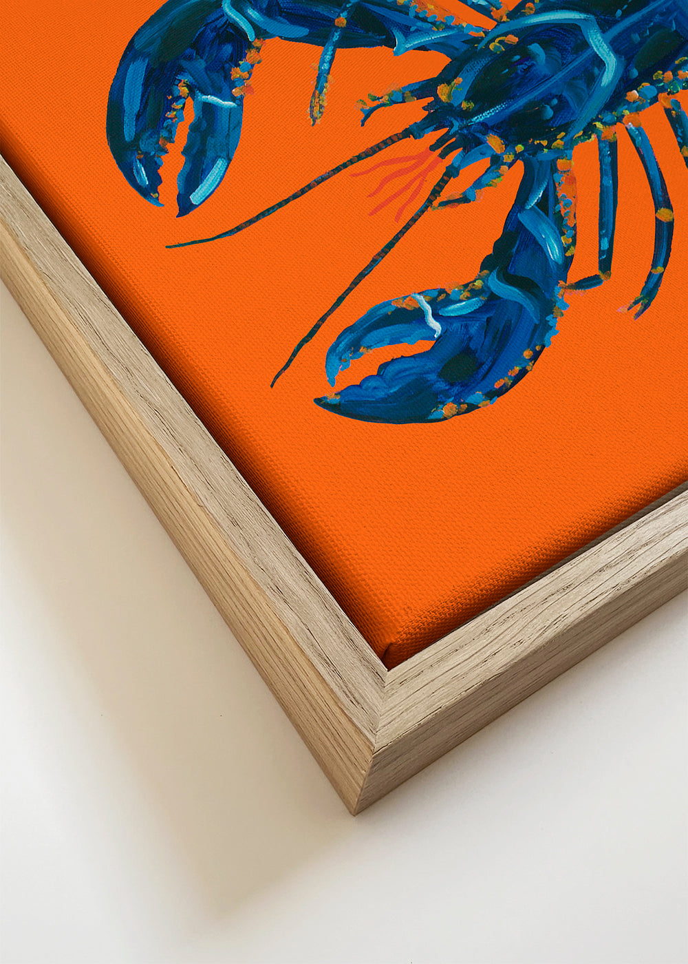 Køkkenkunst: blå hummmer på orange