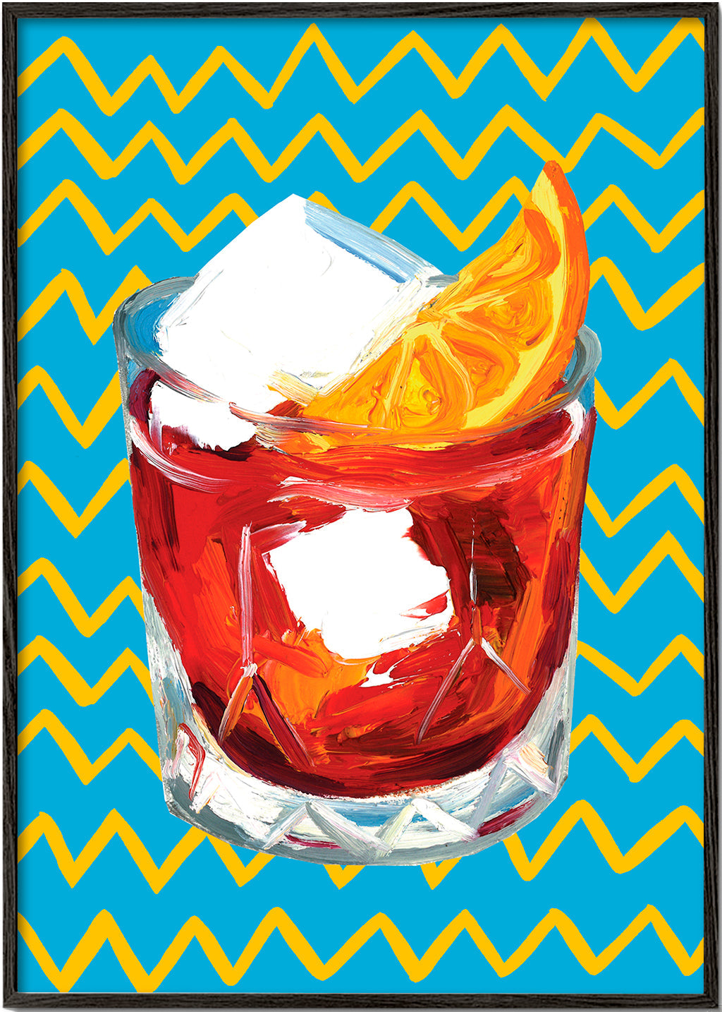 Køkkenkunst Negroni-illustration i glas