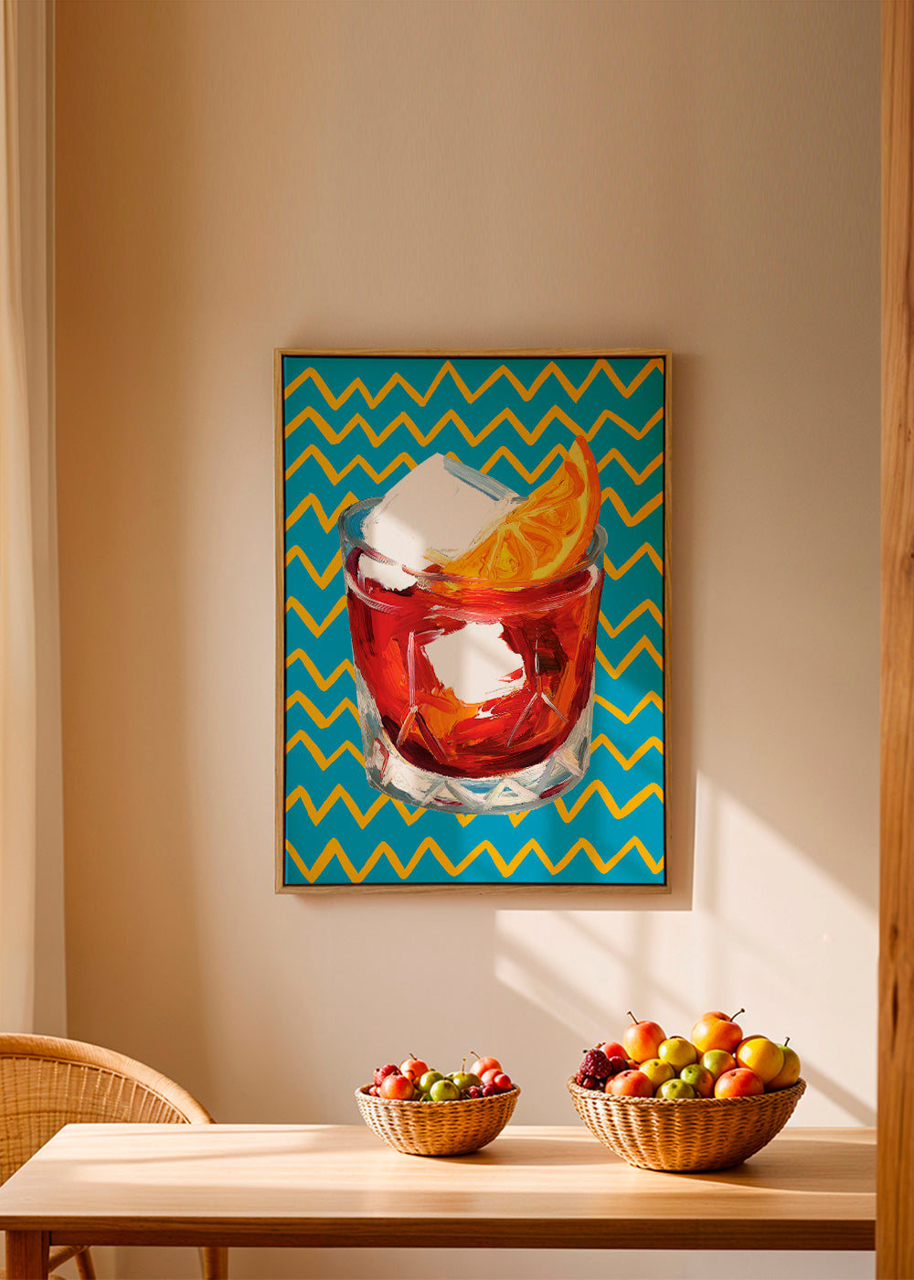 Køkkenkunst Negroni-illustration i glas
