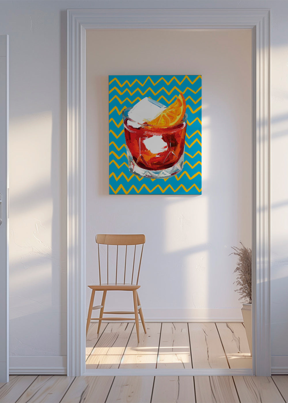 Køkkenkunst Negroni-illustration i glas