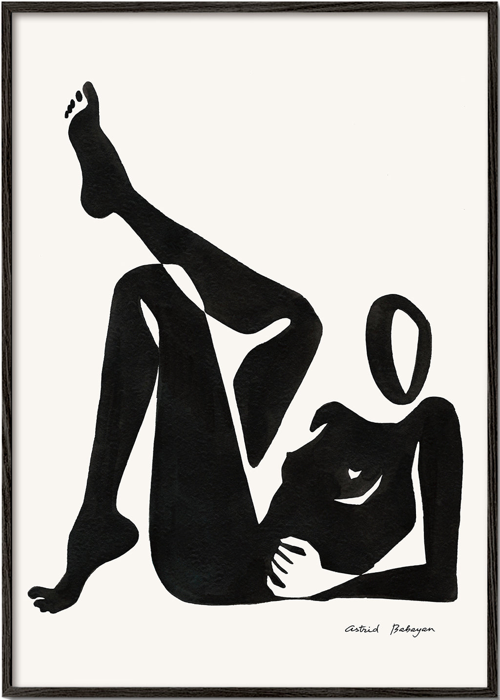 Sort-hvid kunst: studie af liggende figur