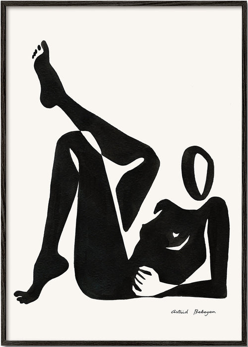 Sort-hvid kunst: studie af liggende figur