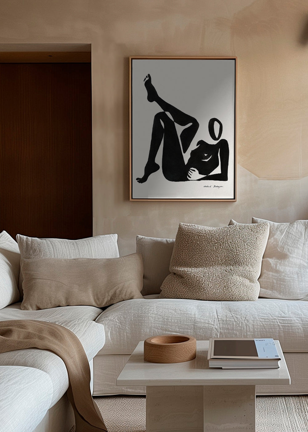 Sort-hvid kunst: studie af liggende figur