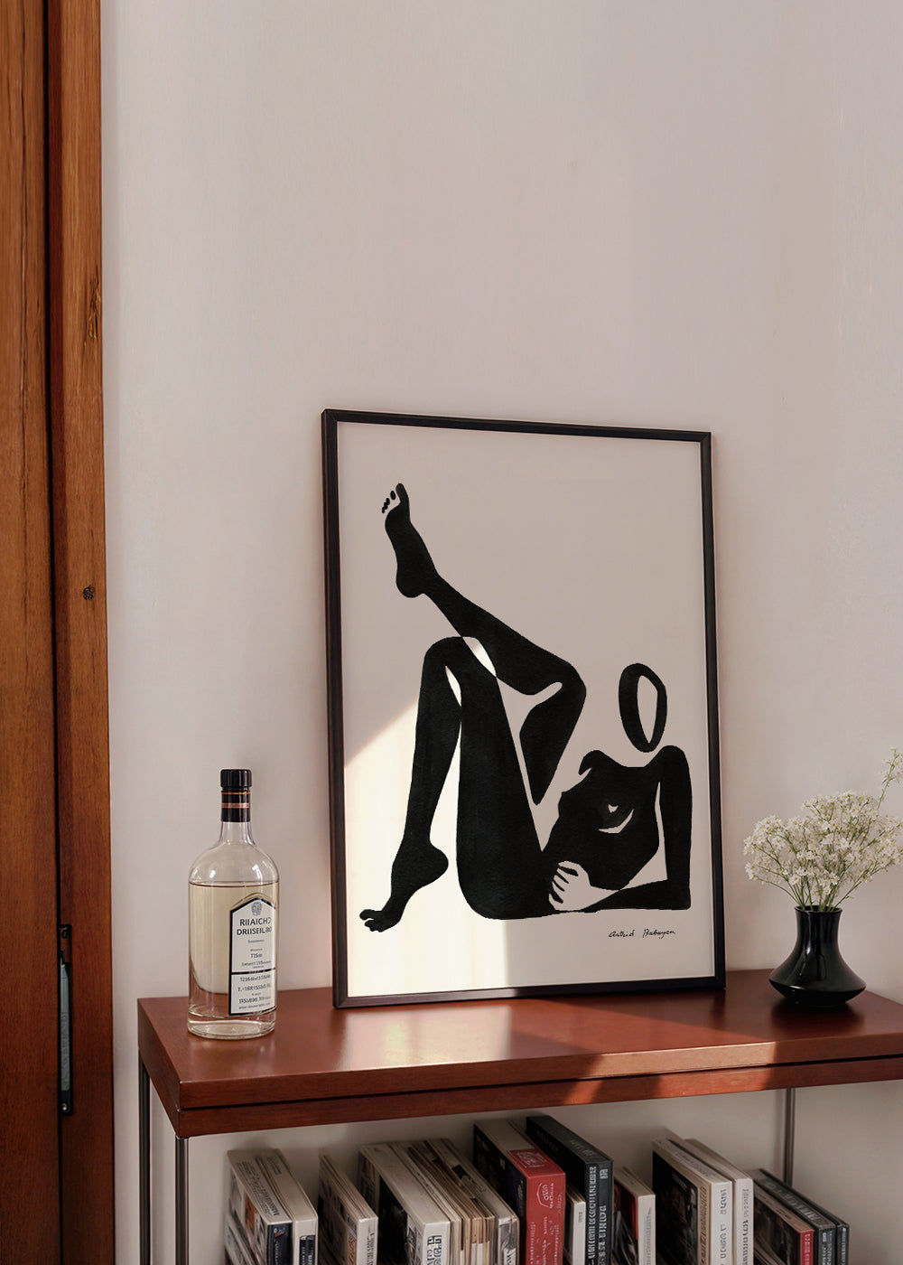 Sort-hvid kunst: studie af liggende figur