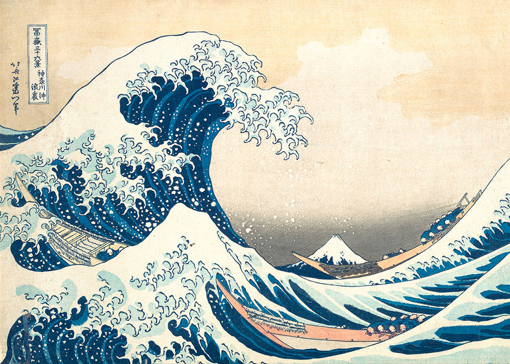 Cuadro de paisaje: japansk bølge i træsnit
