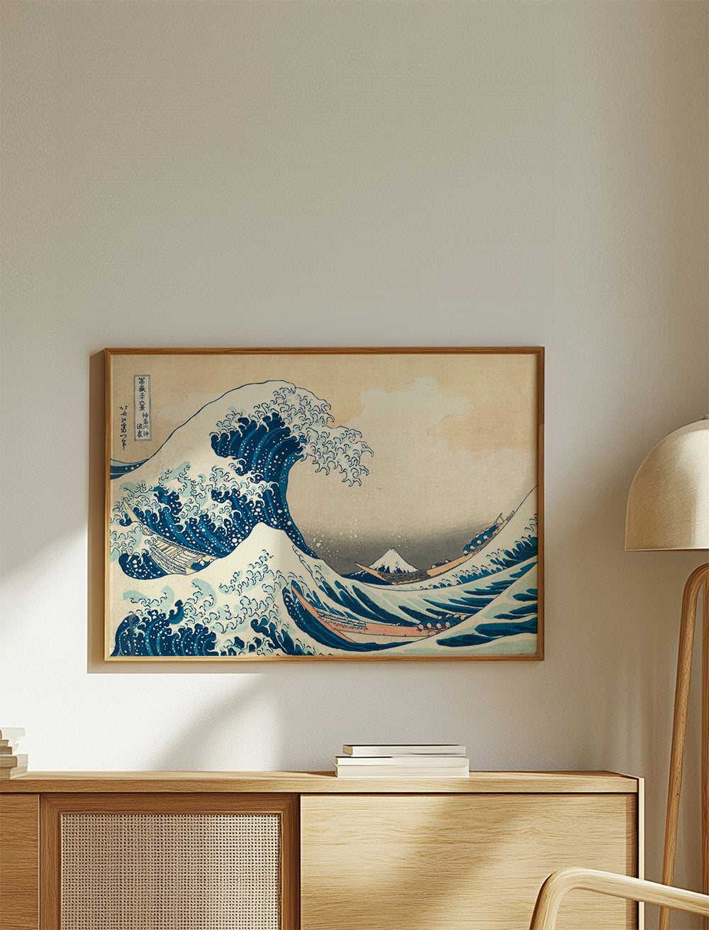 Cuadro de paisaje: japansk bølge i træsnit