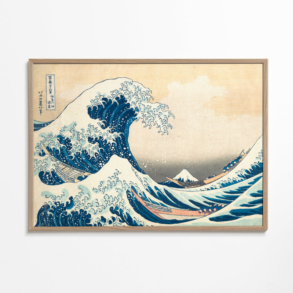 Cuadro de paisaje: japansk bølge i træsnit