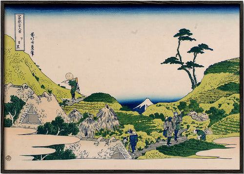 Landskabstavle med Mount Fuji og grønne bakker