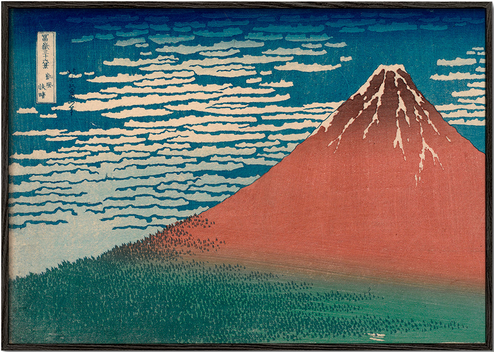 Cuadro de paisaje: Mount Fuji rød i japansk tryk