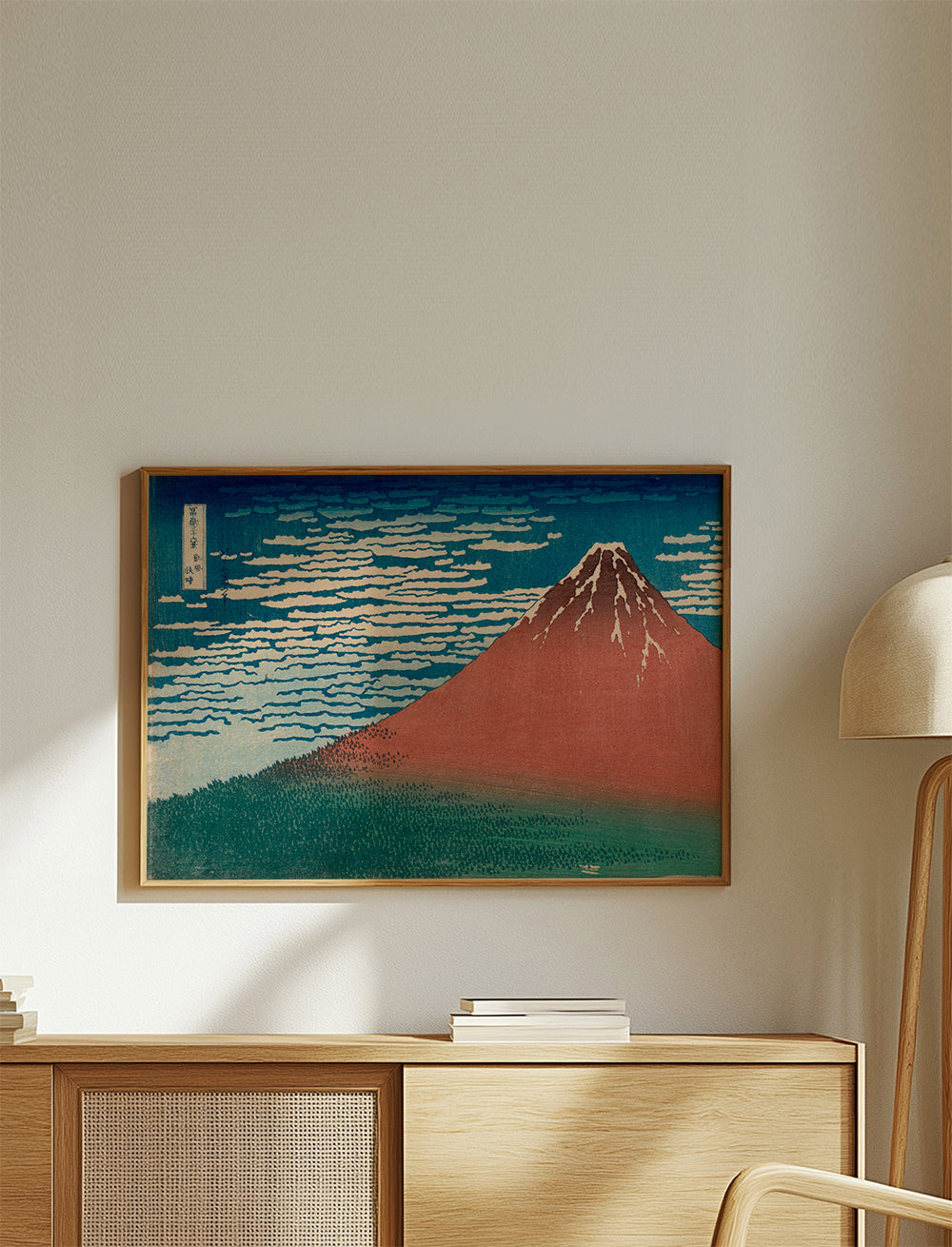 Cuadro de paisaje: Mount Fuji rød i japansk tryk