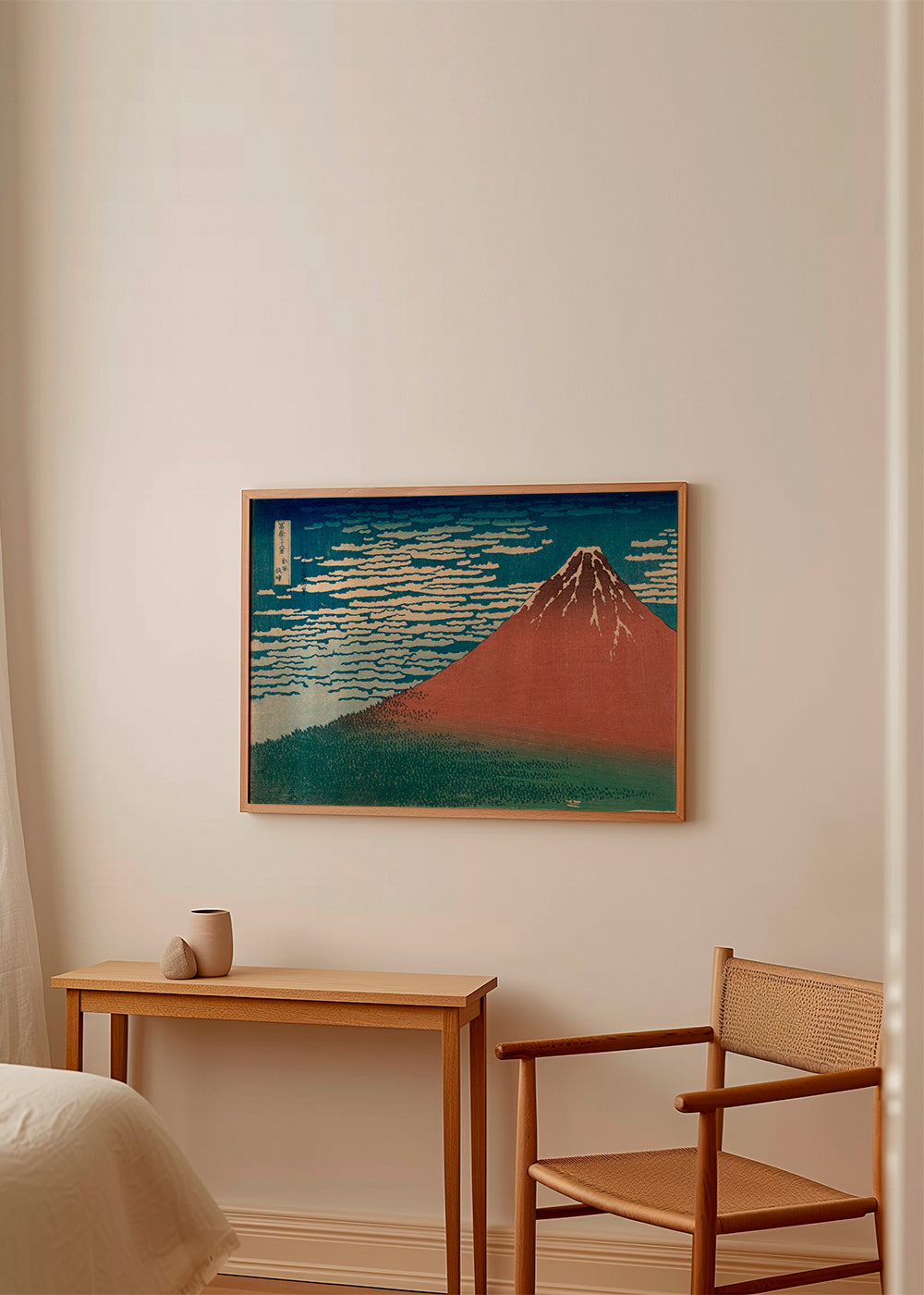 Cuadro de paisaje: Mount Fuji rød i japansk tryk