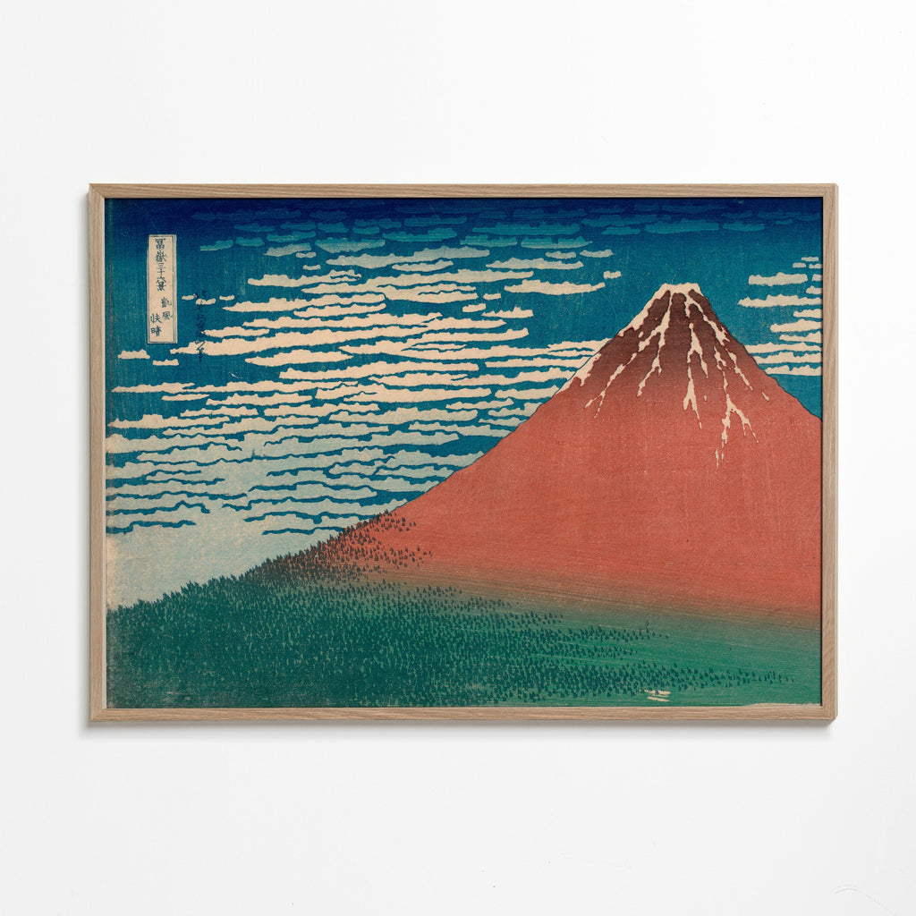 Cuadro de paisaje: Mount Fuji rød i japansk tryk