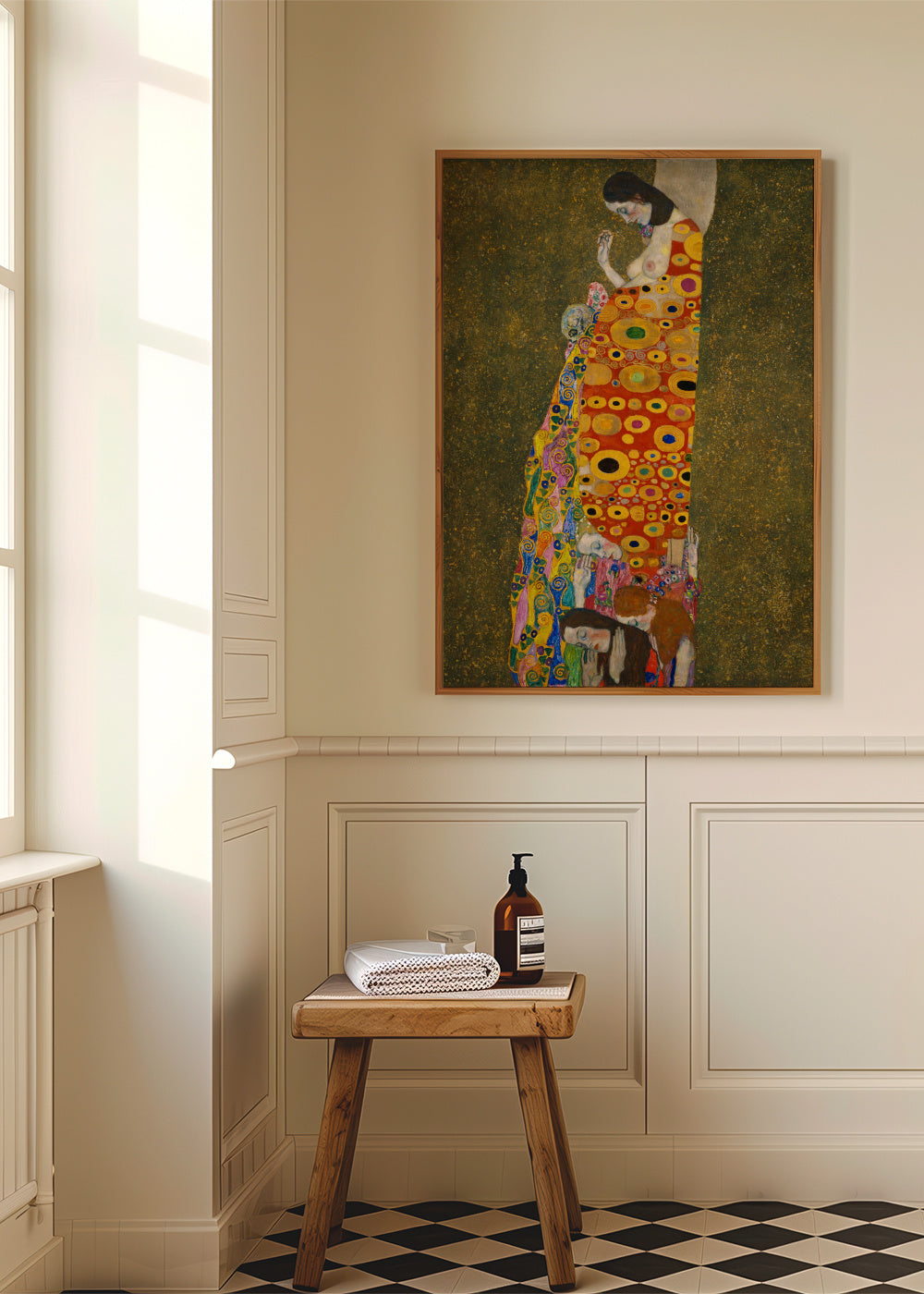Hope II - Gustav Klimt - Framed poster in an interior
