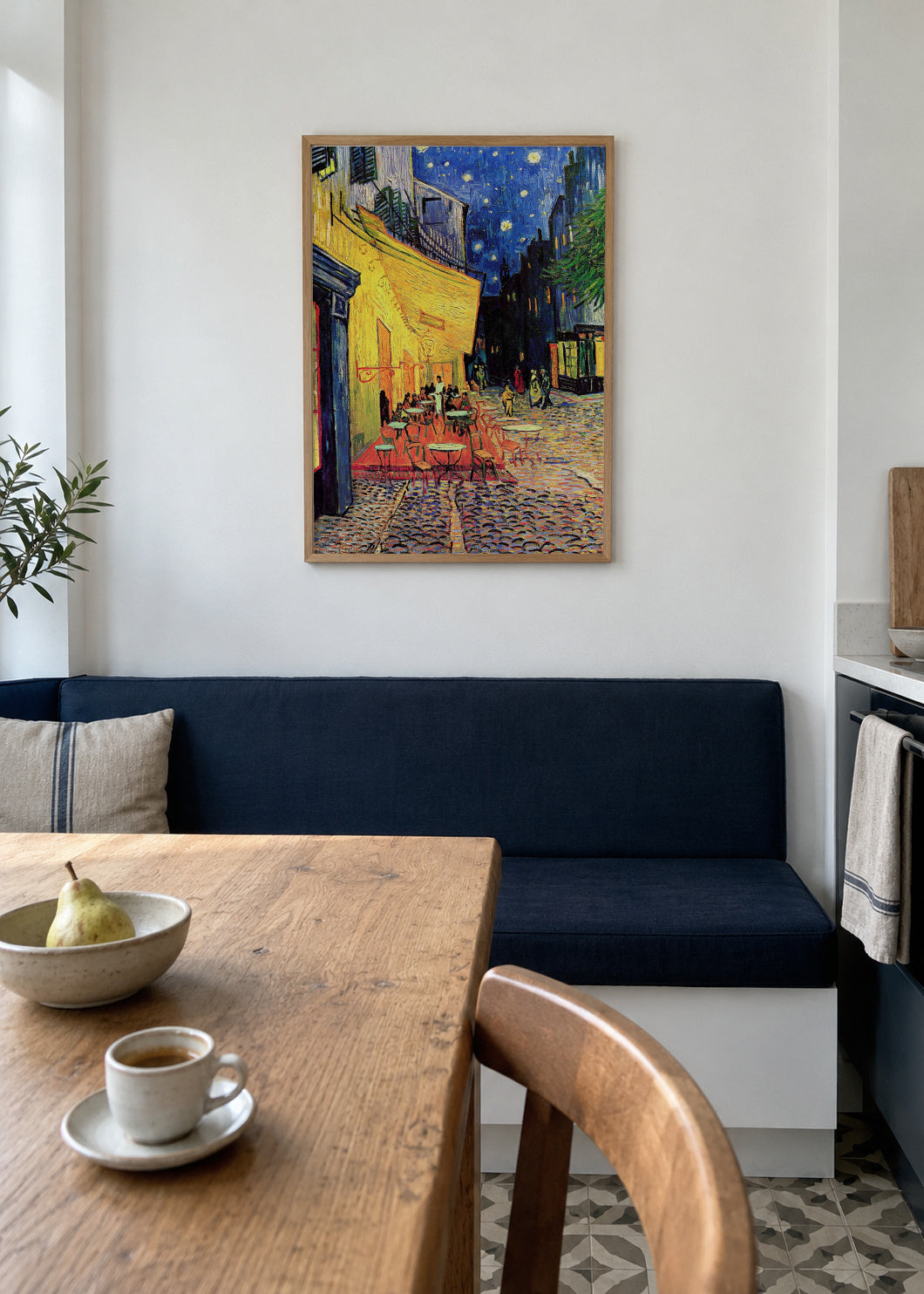 Café Terrace at Night - Van Gogh - Framed poster in an interior