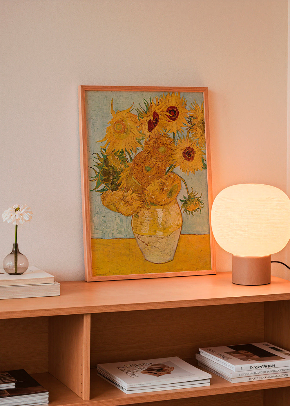 Botanisk plakat Solsikker i vase