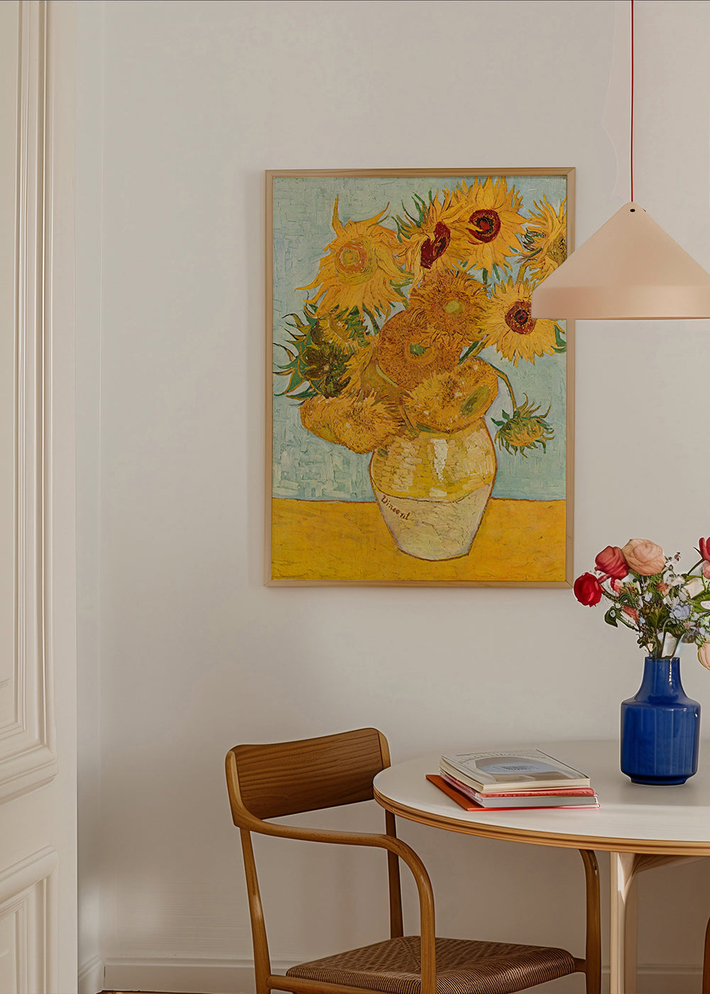 Botanisk plakat Solsikker i vase