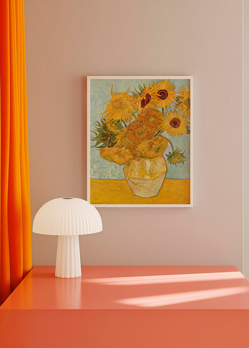 Botanisk plakat Solsikker i vase
