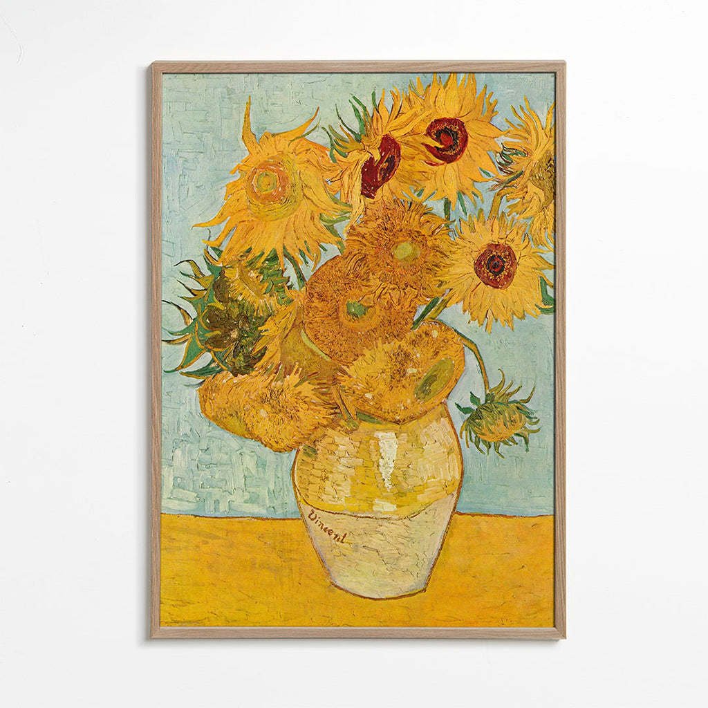 Botanisk plakat Solsikker i vase