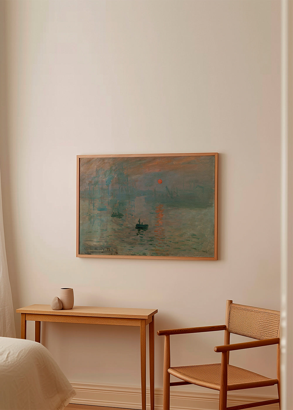 Landskabskunst: solopgang i havnen