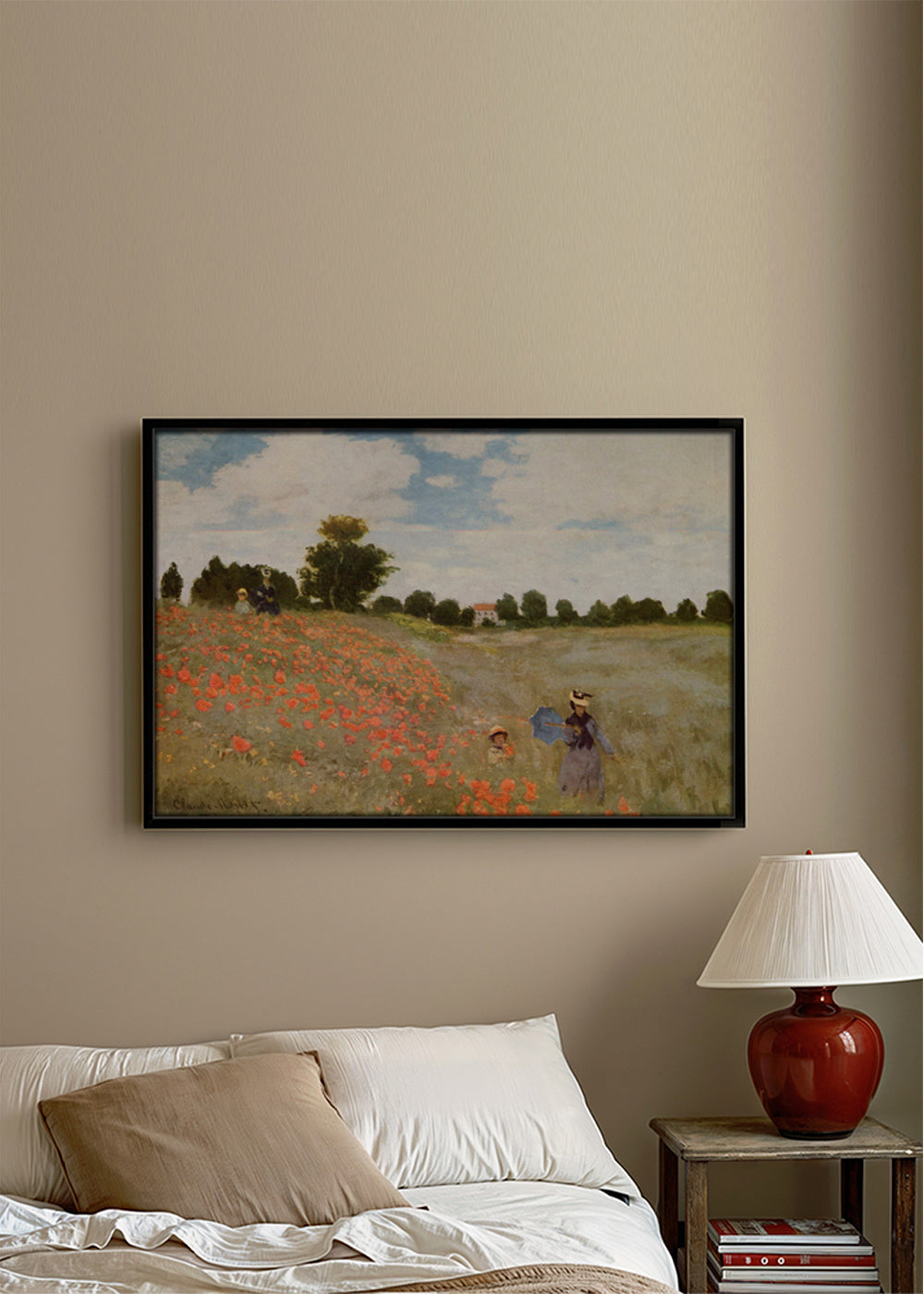 Botanisk plakat med valmuefelt