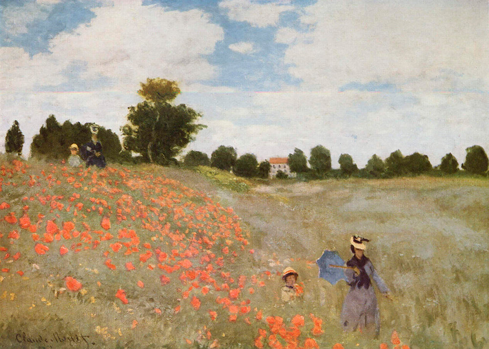 Botanisk plakat med valmuefelt