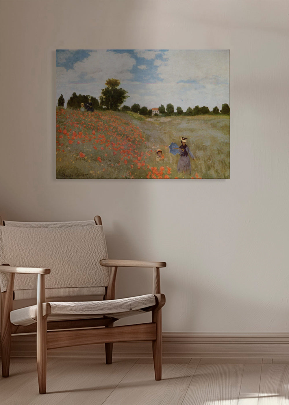 Botanisk plakat med valmuefelt