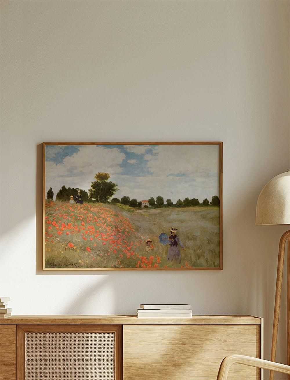 Botanisk plakat med valmuefelt