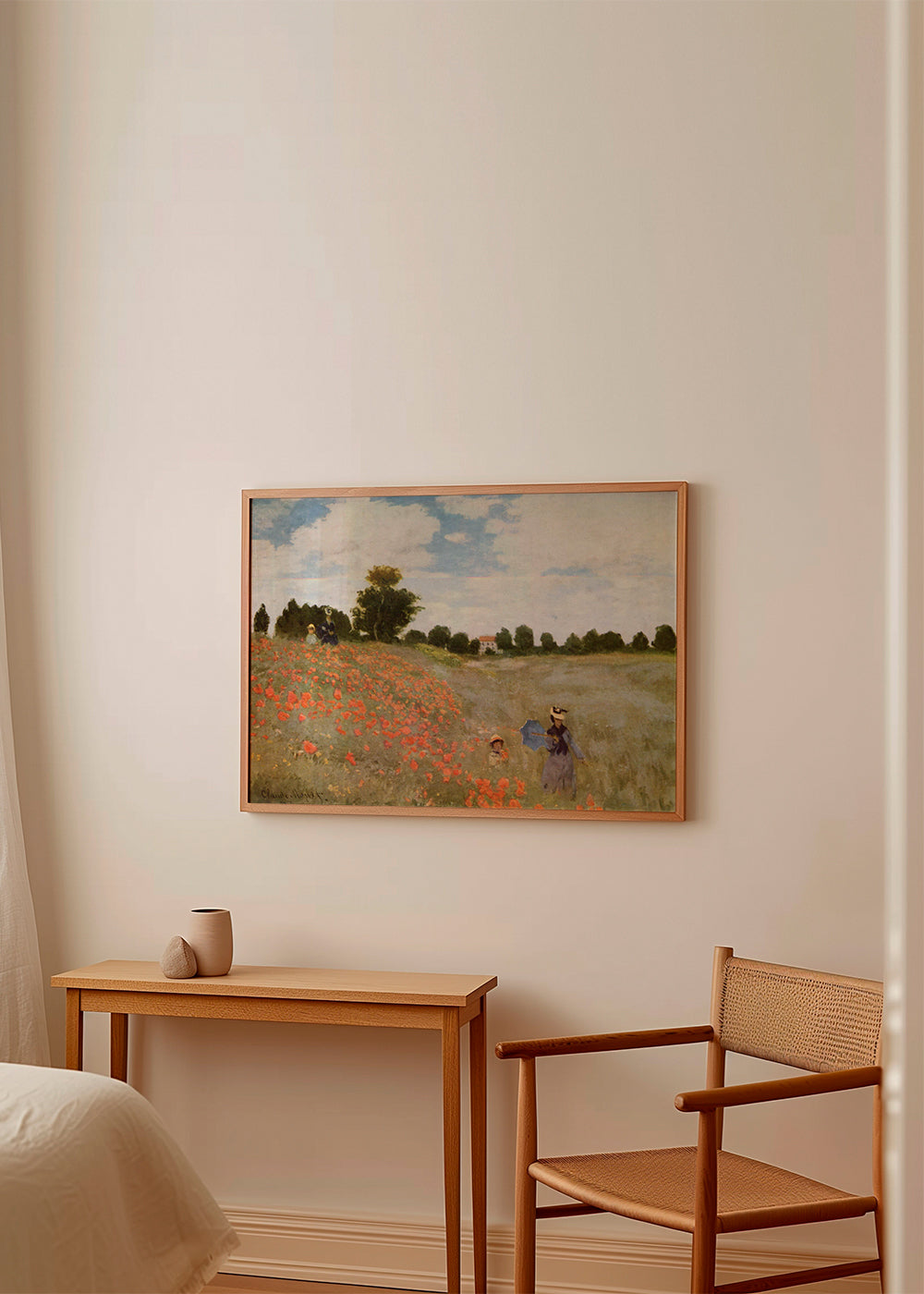 Botanisk plakat med valmuefelt