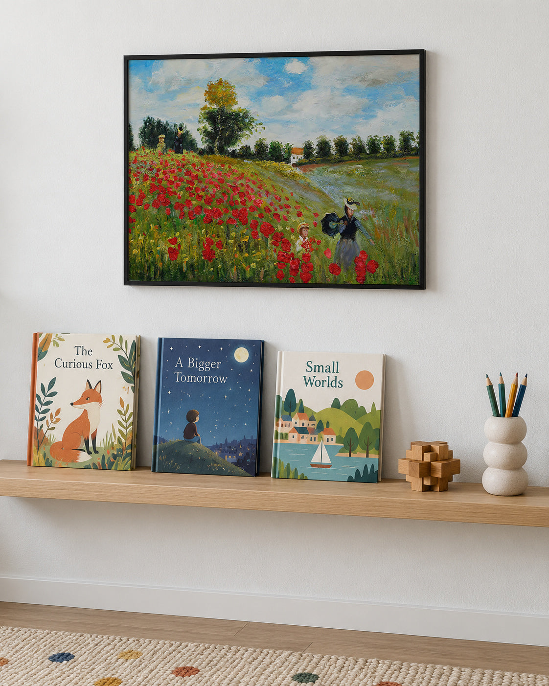 Poppy Field in Argenteuil - Claude Monet - Framed poster in an interior