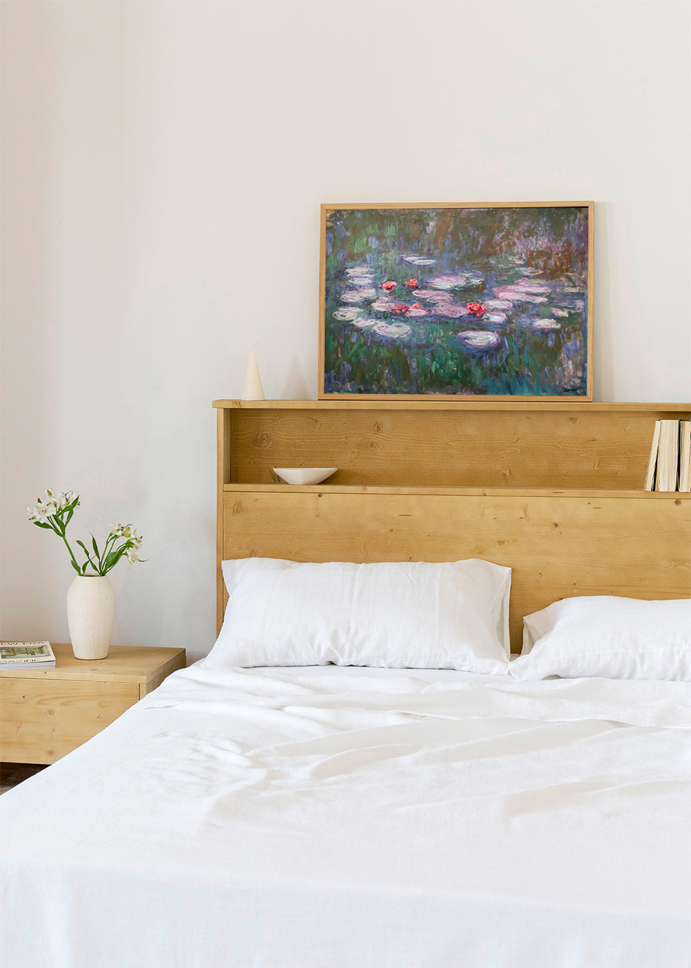 Botanisk plakat: vandliljer i impressionistisk olie
