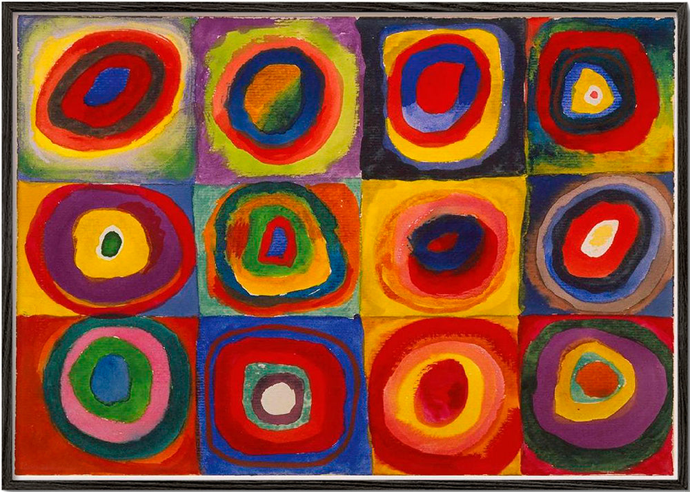Geometrisk kunst med koncentriske farveringe