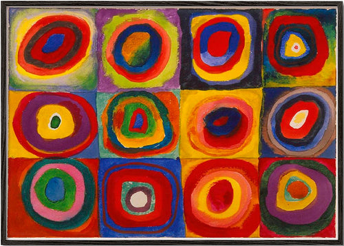 Geometrisk kunst med koncentriske farveringe