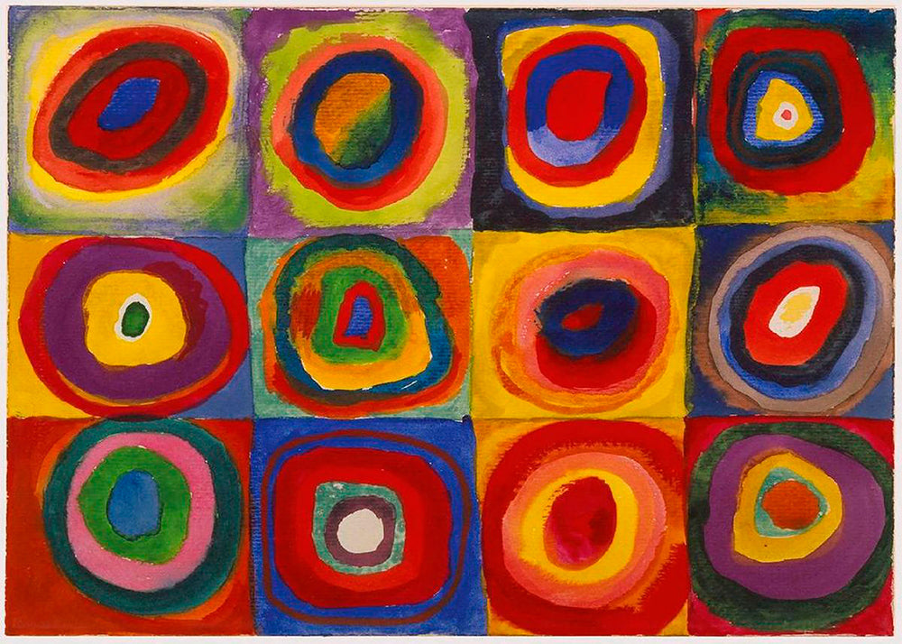 Geometrisk kunst med koncentriske farveringe