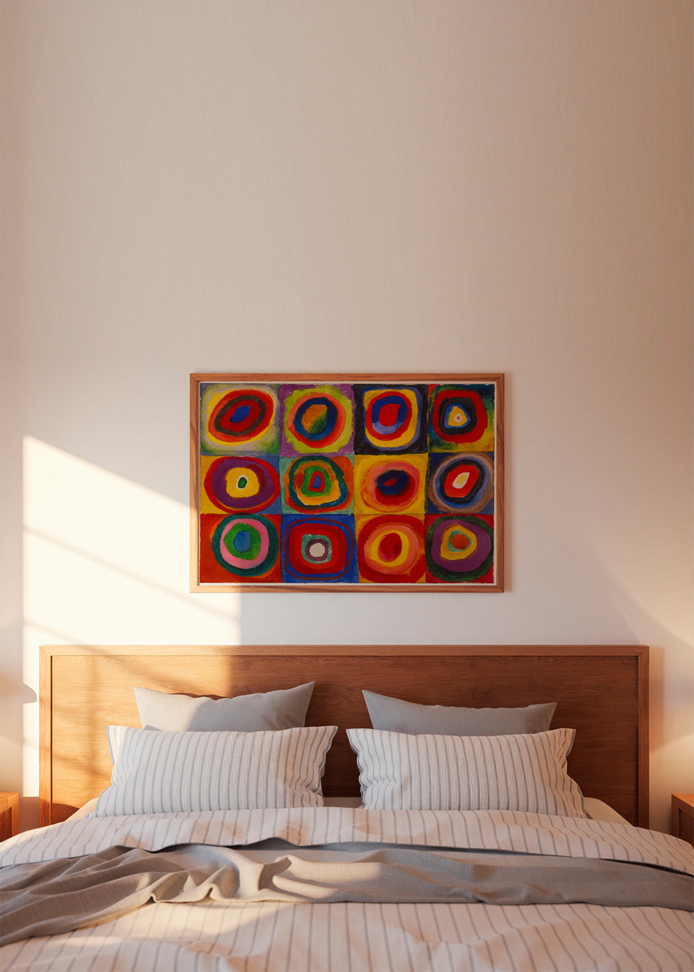 Geometrisk kunst med koncentriske farveringe