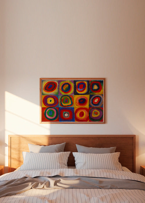 Geometrisk kunst med koncentriske farveringe