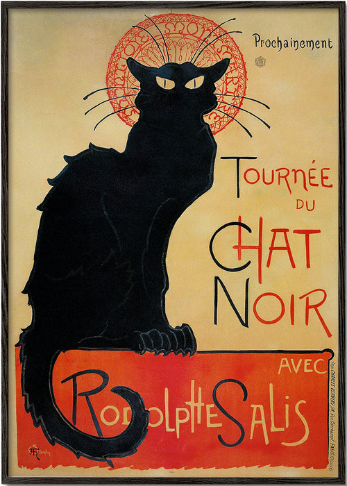 Plakat sort kat vintage stil