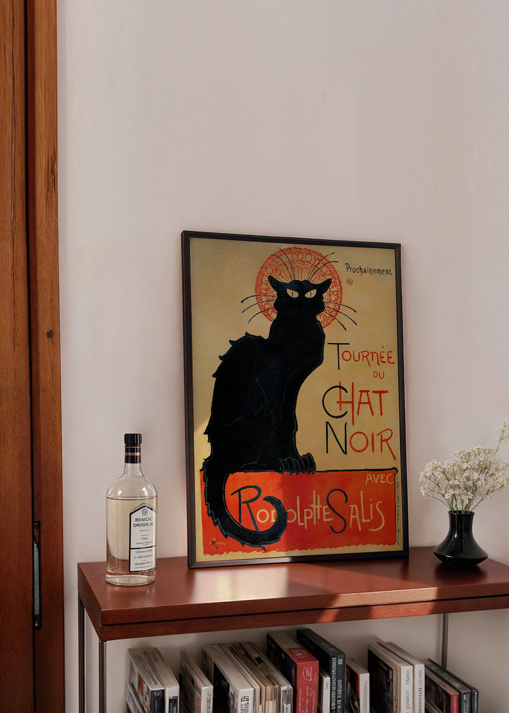 Plakat sort kat vintage stil
