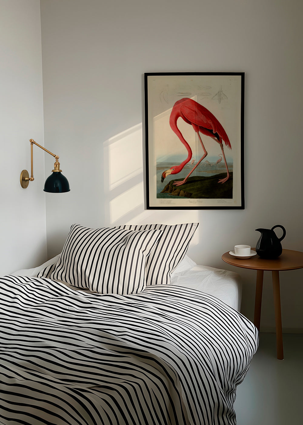 Kunstværk flamingo i Audubon-stil
