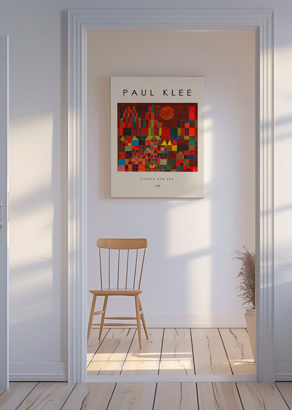 Geometrisk plakat Slot og Sol