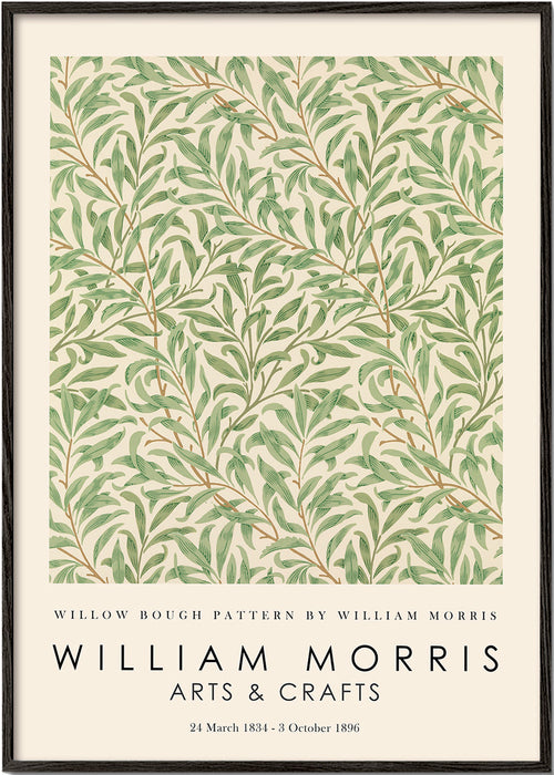 Botanisk plakat Willow grene i Morris-stil