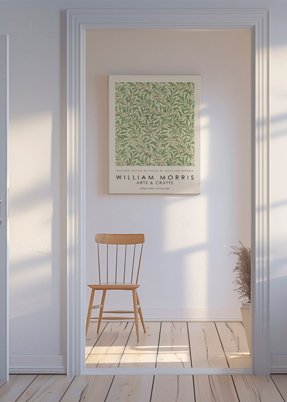 Botanisk plakat Willow grene i Morris-stil